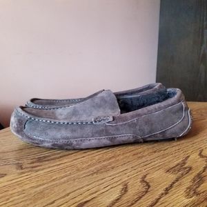 Ugg Ansley Thunder Cloud Slippers chocolate brown suede size 12